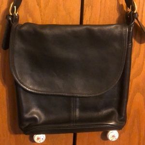 Vintage Black Leather Coach Bag- Whitney